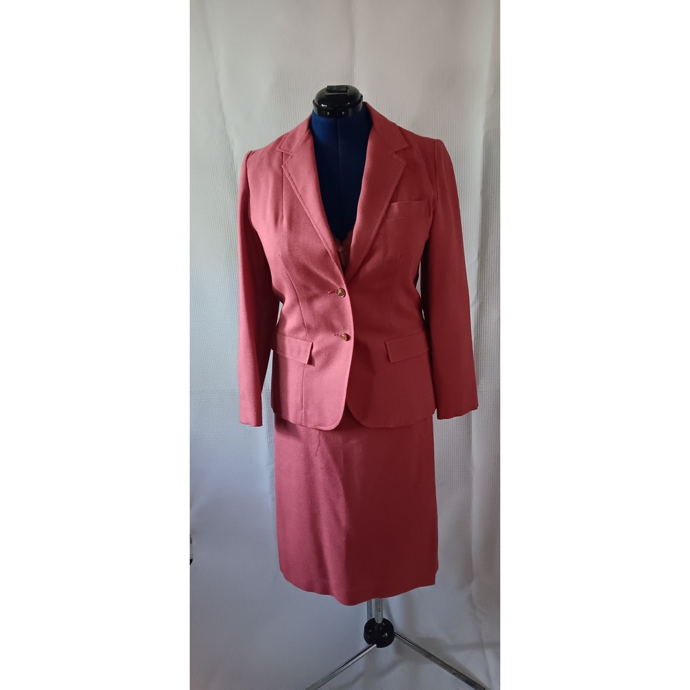 Vintage Coatree Suitree women's Warm Peach 2 Piece Skirt Suit Large - XL KS0305